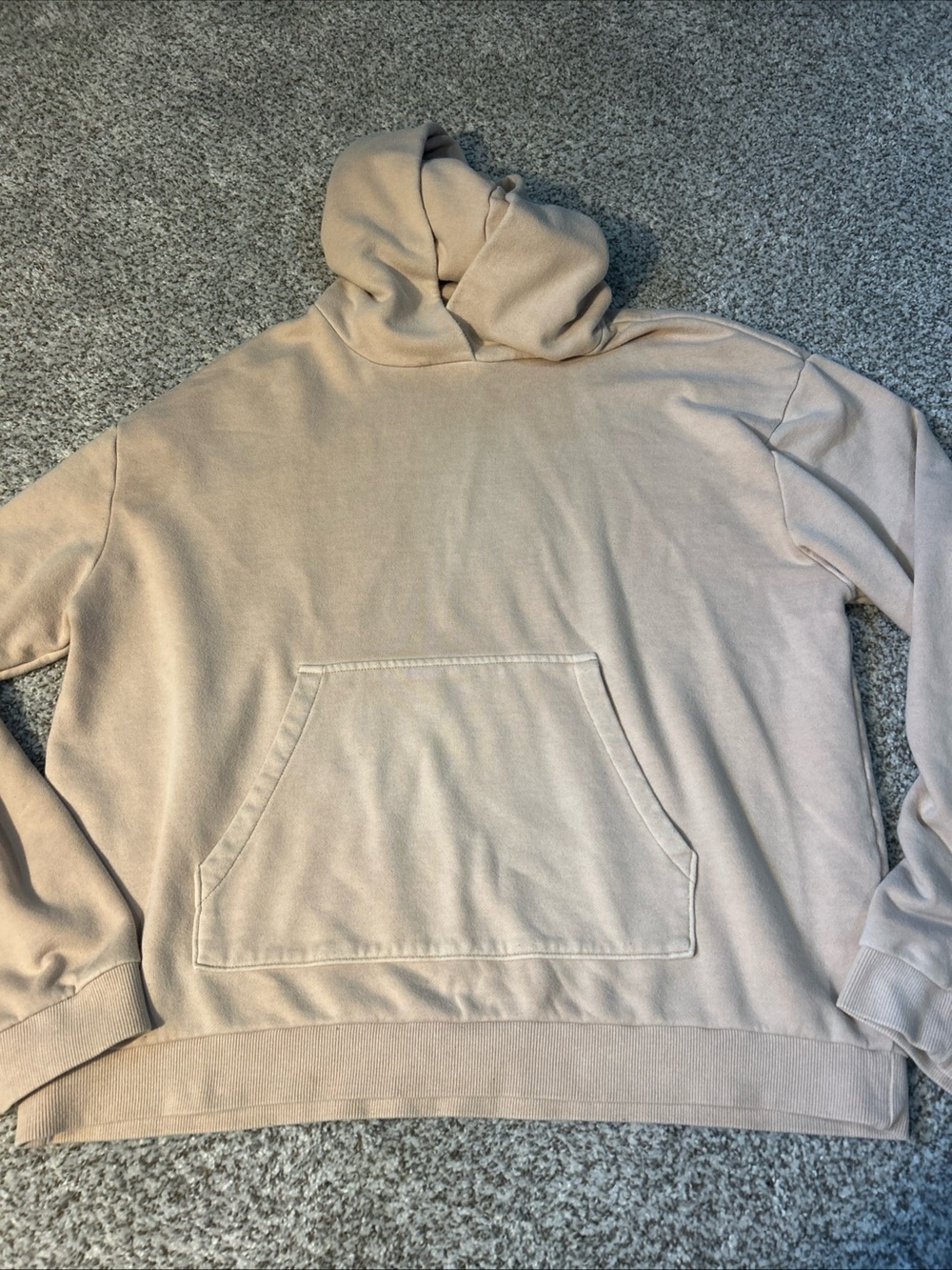 Urban Outfitters Unisex Hooded Pullover Sweatshirt - Light Beige